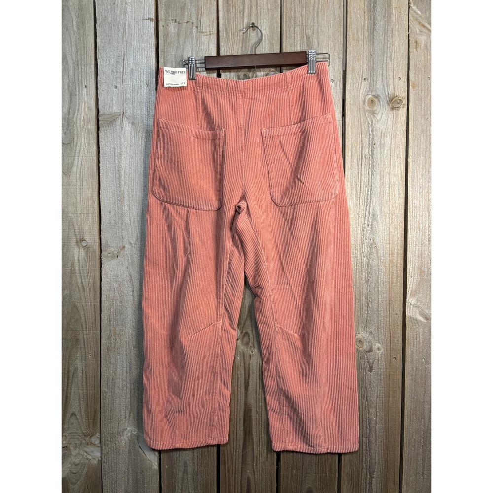Free People We The Free Osaka Mid Rise Barrel Corduroy Pants Rose Smoke 27 NWT - Picture 3 of 9